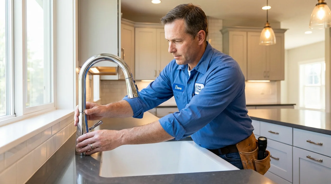 Kitchen faucet installation by Johns Plumbing LLC in Middle River